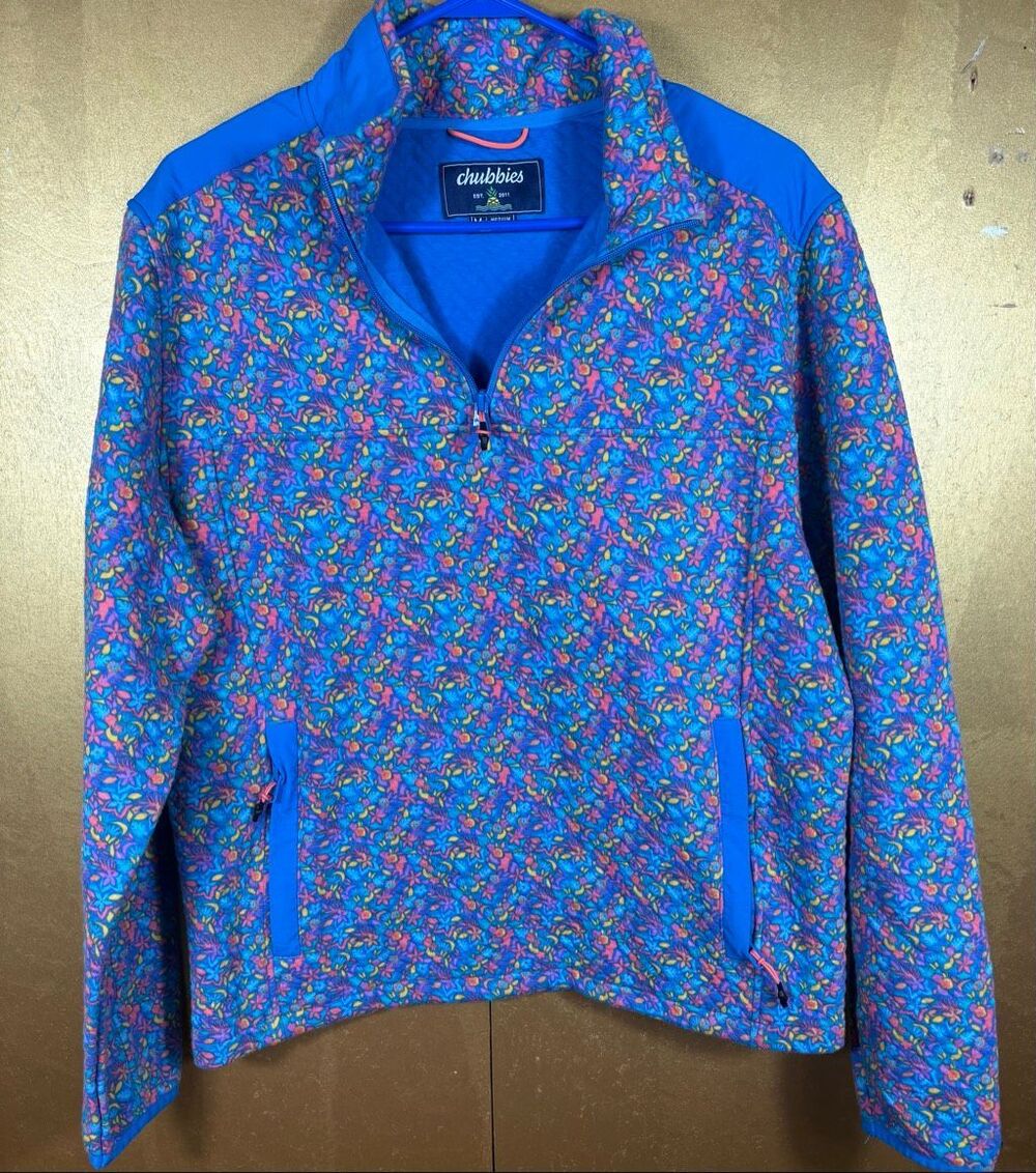 Chubbies Mens spades quarter zip pullover sweatshirt size M